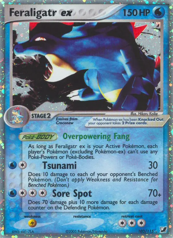Feraligatr ex 103 card from Unseen Forces