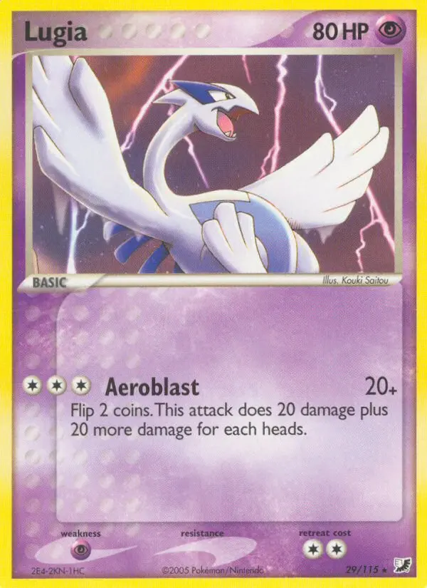 Lugia 29 card from Unseen Forces