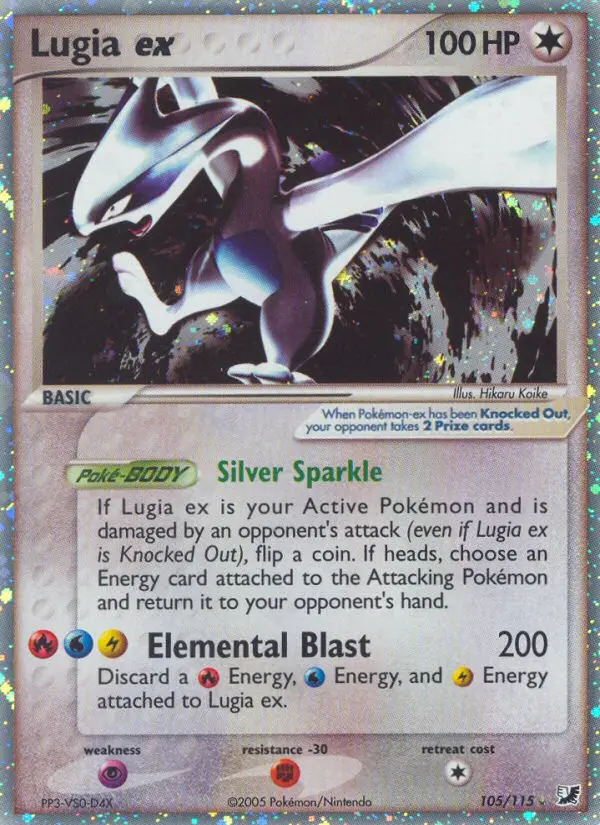 Lugia ex 105 — Unseen Forces 105, Holofoil finish