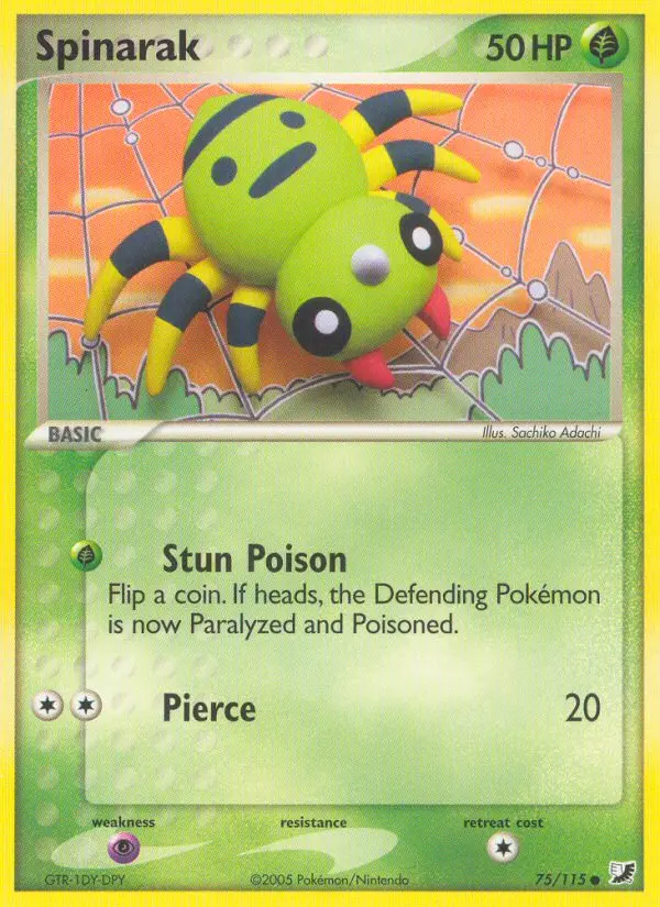 Spinarak 75 card from Unseen Forces