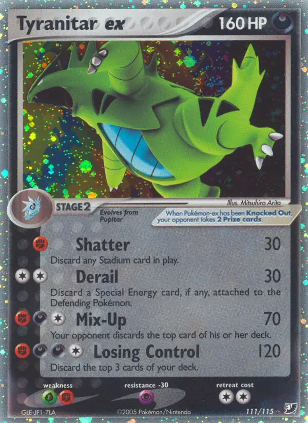 Tyranitar ex 111 card from Unseen Forces
