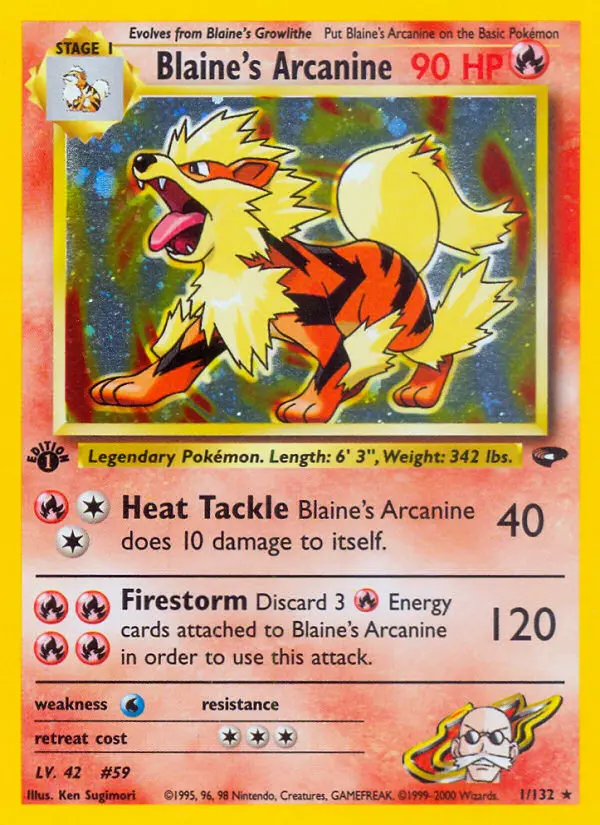 Blaine's Arcanine 1 — Gym Challenge 1, 1st Edition Holofoil finish