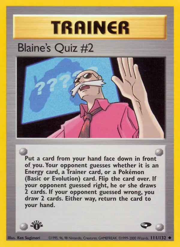 Blaine's Quiz #2 111 card from Gym Challenge