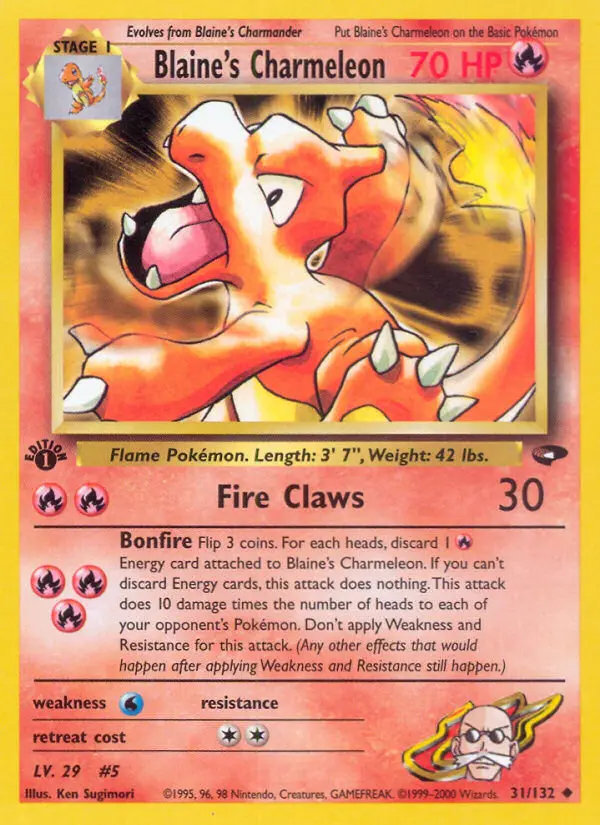 Blaine's Charmeleon 31 — Gym Challenge 31, 1st Edition finish