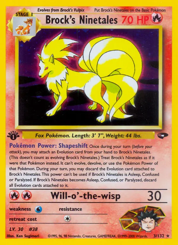 Brock's Ninetales 3 card from Gym Challenge