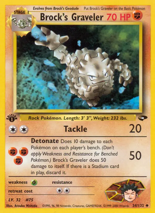 Brock's Graveler 34 — Gym Challenge 34, 1st Edition finish
