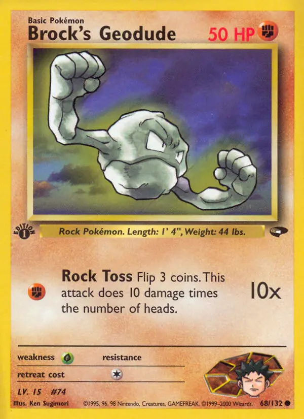 Brock's Geodude 68 — Gym Challenge 68, 1st Edition finish
