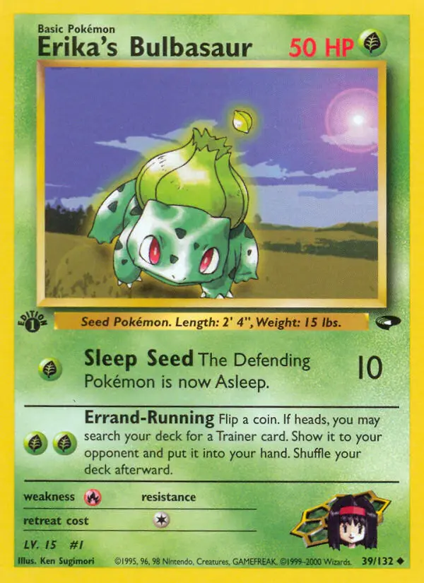 Erika's Bulbasaur 39 card from Gym Challenge