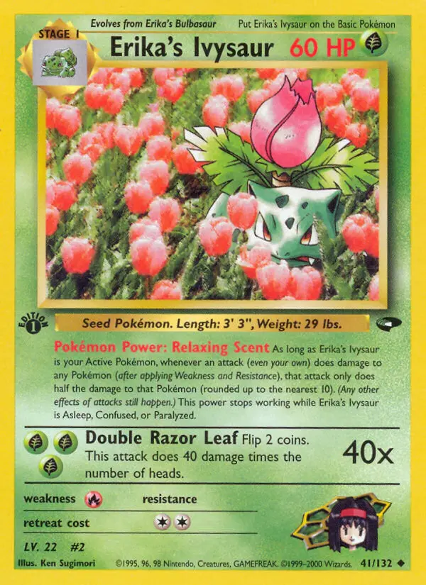 Erika's Ivysaur 41 — Gym Challenge 41, 1st Edition finish