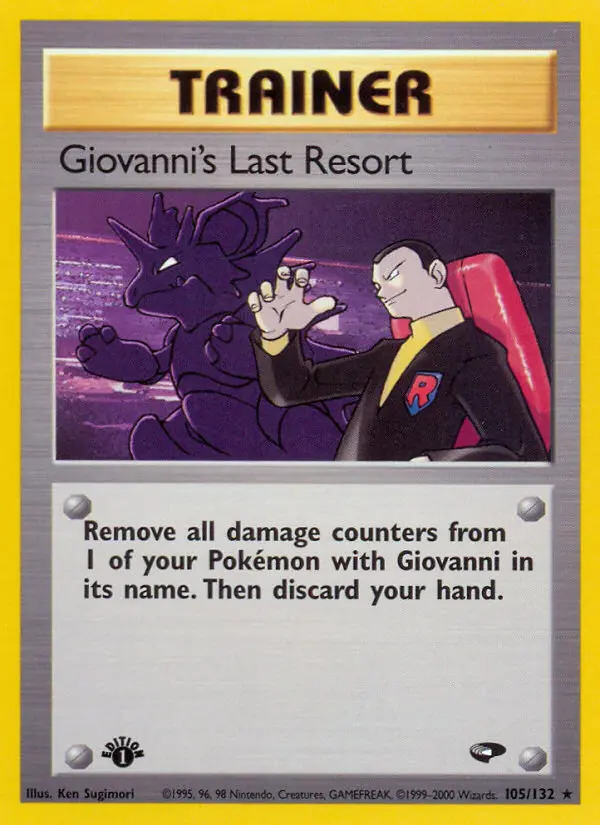 Giovanni's Last Resort 105 card from Gym Challenge