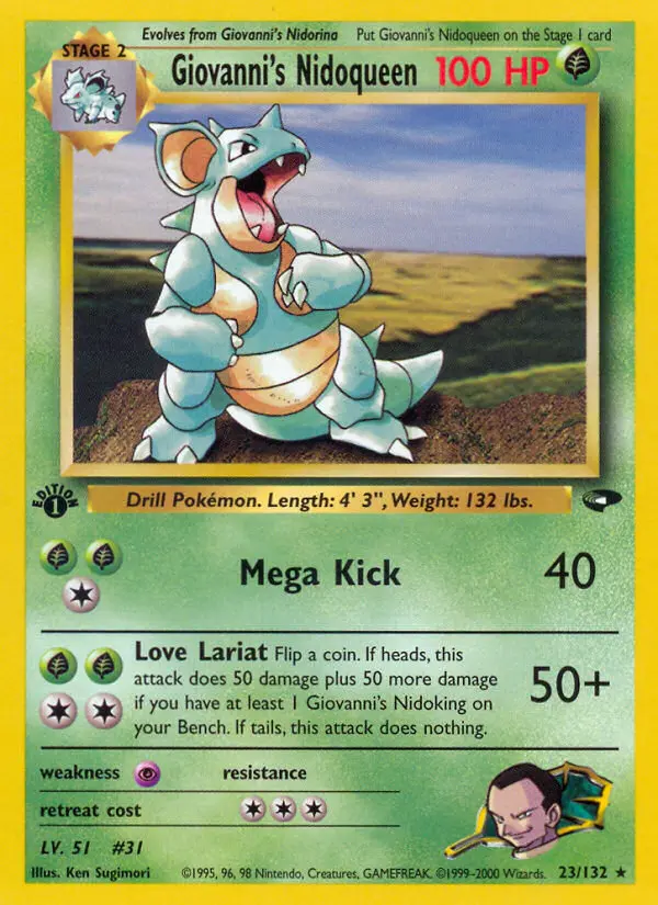Giovanni's Nidoqueen 23 — Gym Challenge 23, 1st Edition finish