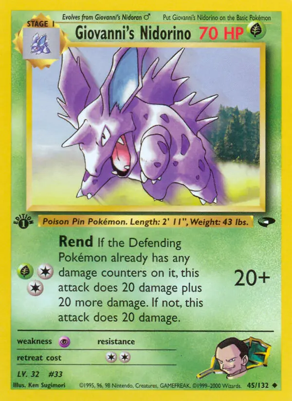 Giovanni's Nidorino 45 — Gym Challenge 45, 1st Edition finish