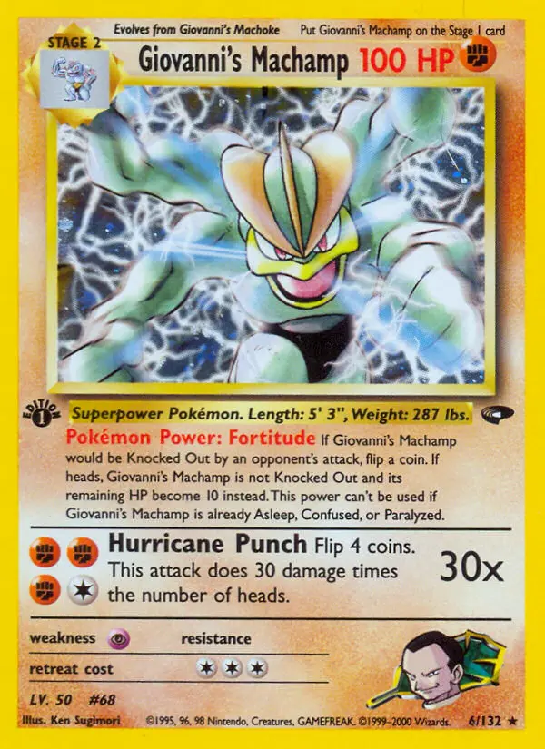 Giovanni's Machamp 6 card from Gym Challenge