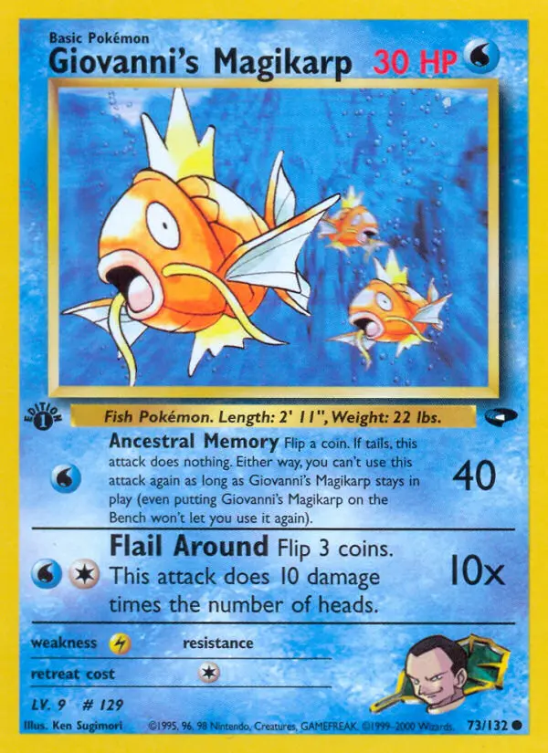Giovanni's Magikarp 73 — Gym Challenge 73, 1st Edition finish