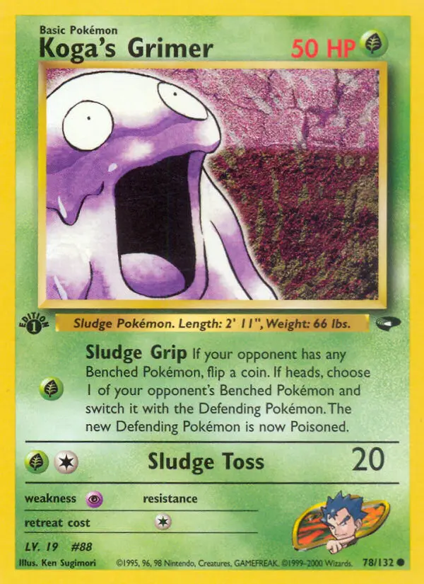 Koga's Grimer 78 card from Gym Challenge