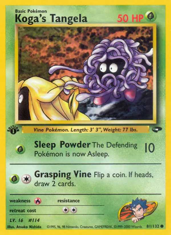 Koga's Tangela 81 card from Gym Challenge