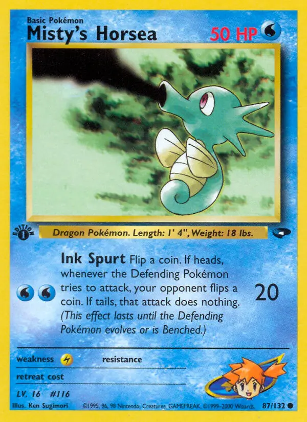 Misty's Horsea 87 — Gym Challenge 87, 1st Edition finish