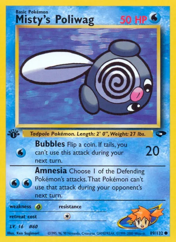 Misty's Poliwag 89 — Gym Challenge 89, 1st Edition finish