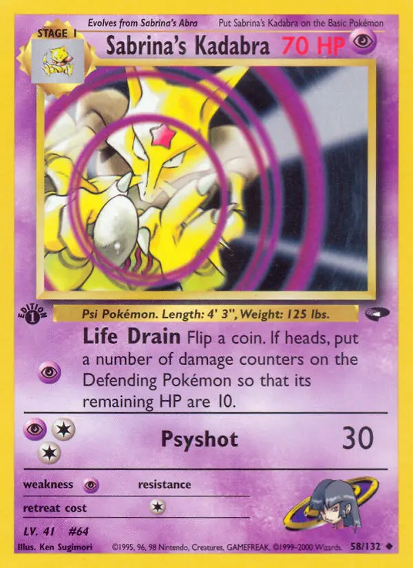 Sabrina's Kadabra 58 — Gym Challenge 58, 1st Edition finish