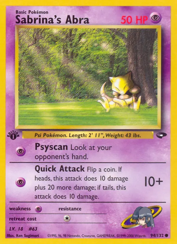 Sabrina's Abra 94 — Gym Challenge 94, 1st Edition finish