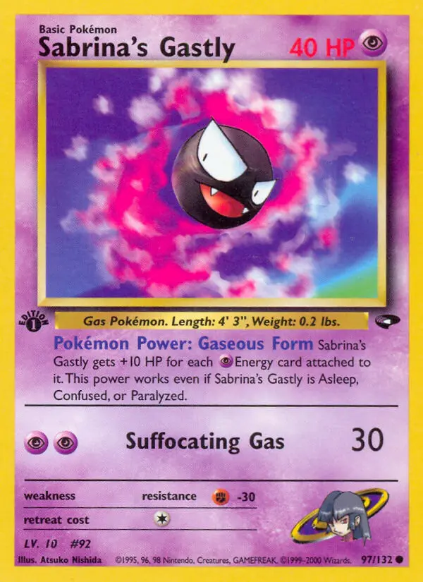 Sabrina's Gastly 97 card from Gym Challenge
