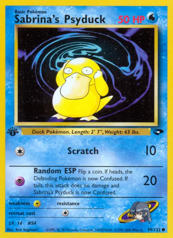 Sabrina's Psyduck 99 card from Gym Challenge