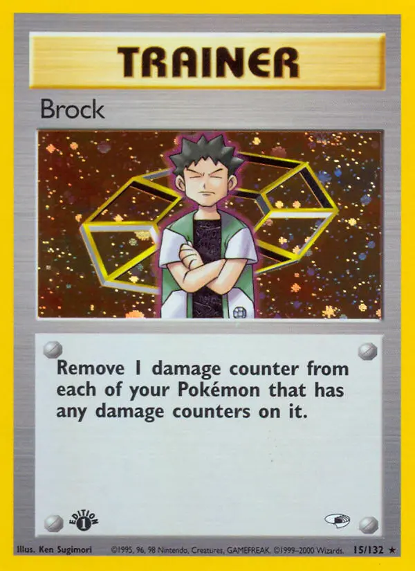 Brock 15 — Gym Heroes 15, 1st Edition Holofoil finish
