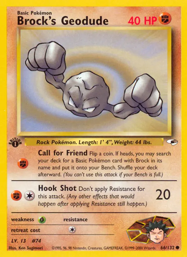 Brock's Geodude 66 — Gym Heroes 66, 1st Edition finish