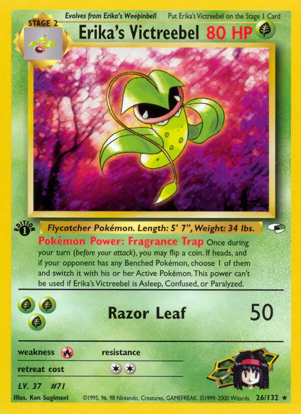 Erika's Victreebel 26 — Gym Heroes 26, 1st Edition finish