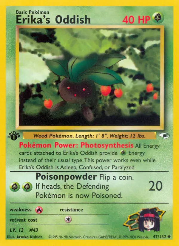 Erika's Oddish 47 — Gym Heroes 47, 1st Edition finish
