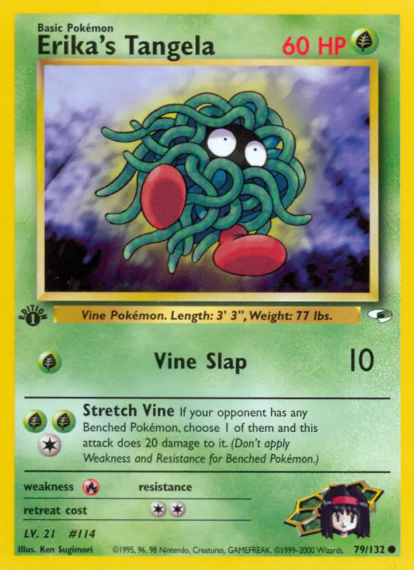 Erika's Tangela 79 — Gym Heroes 79, 1st Edition finish