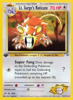 Lt. Surge's Raticate — Gym Heroes #51