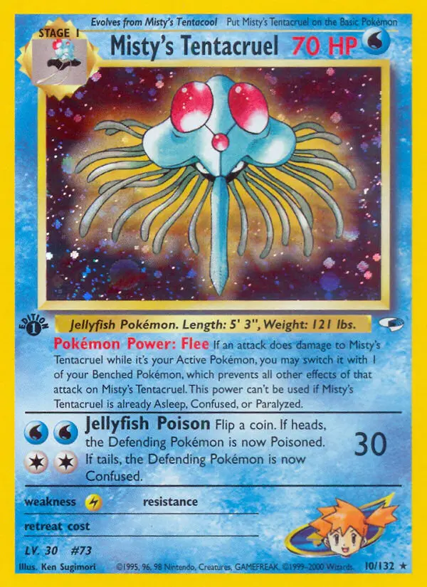 Misty's Tentacruel 10 card from Gym Heroes