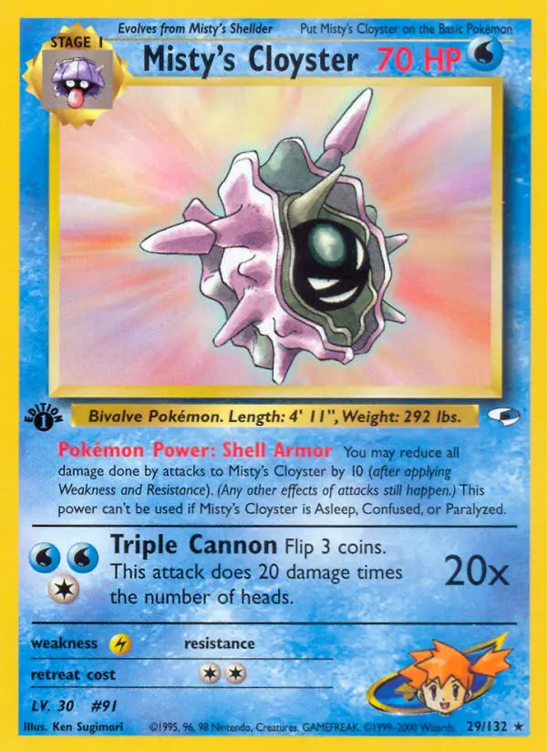 Misty's Cloyster 29 card from Gym Heroes