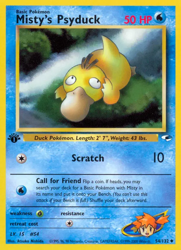 Misty's Psyduck 54 card from Gym Heroes