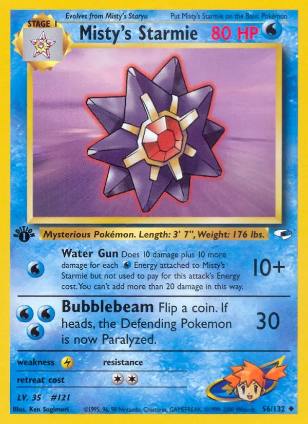 Misty's Starmie 56 card from Gym Heroes