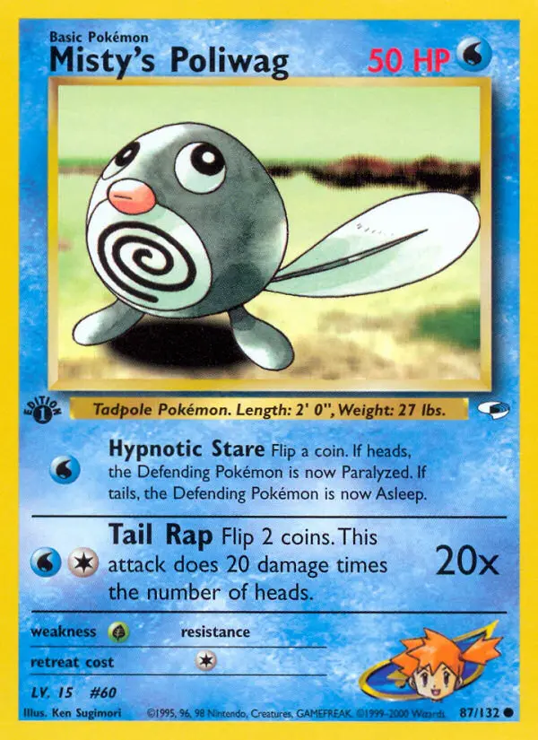 Misty's Poliwag 87 card from Gym Heroes