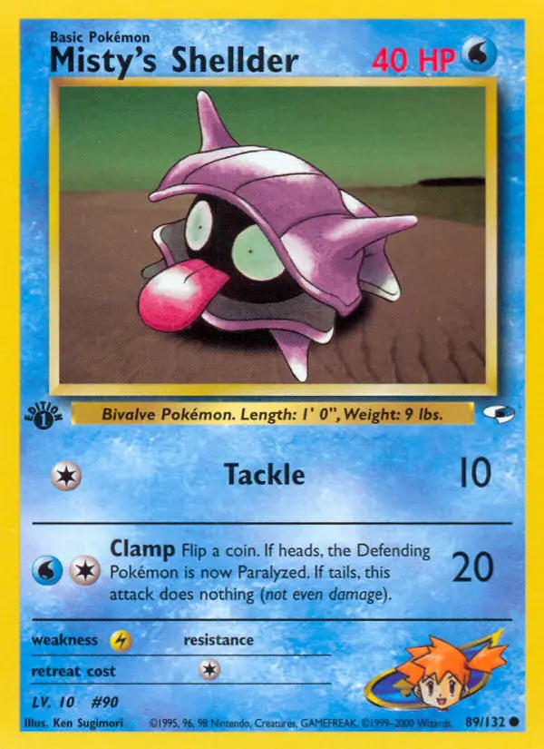 Misty's Shellder 89 card from Gym Heroes