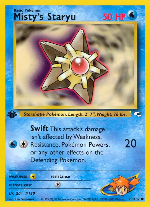 Misty's Staryu 90 card from Gym Heroes
