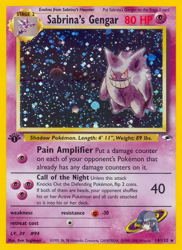 Sabrina's Gengar 14 card from Gym Heroes