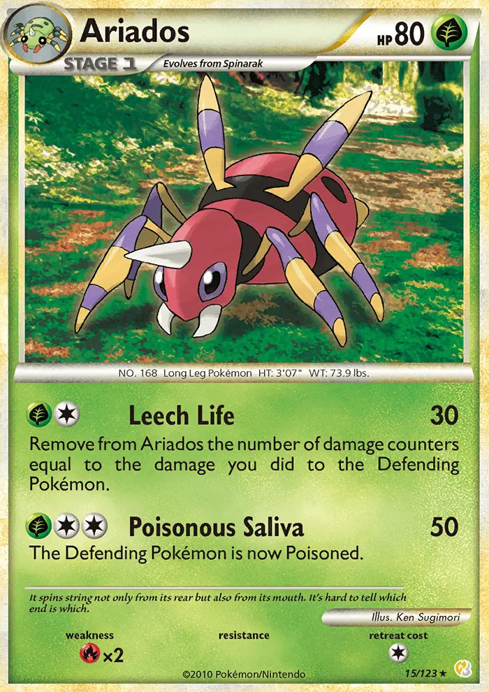 Ariados 15 card from HeartGold & SoulSilver