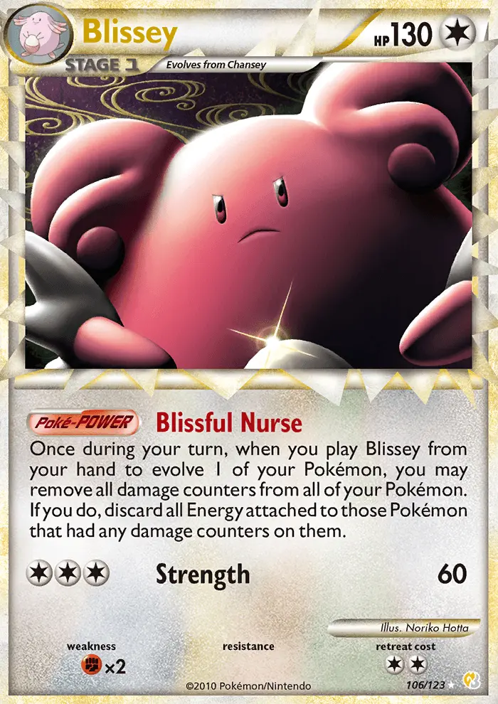Blissey 106 — HeartGold & SoulSilver 106, Holofoil finish