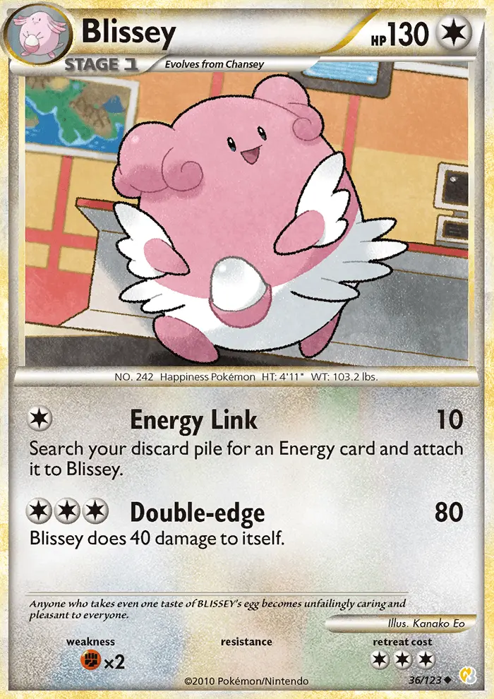 Blissey 36 card from HeartGold & SoulSilver