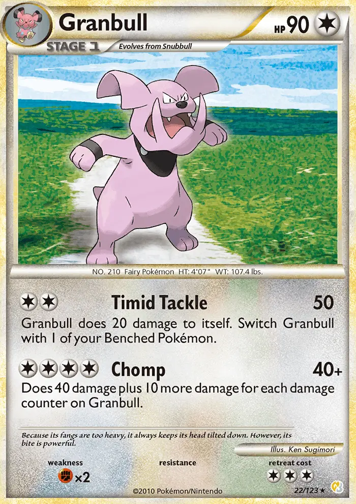 Granbull 22 card from HeartGold & SoulSilver