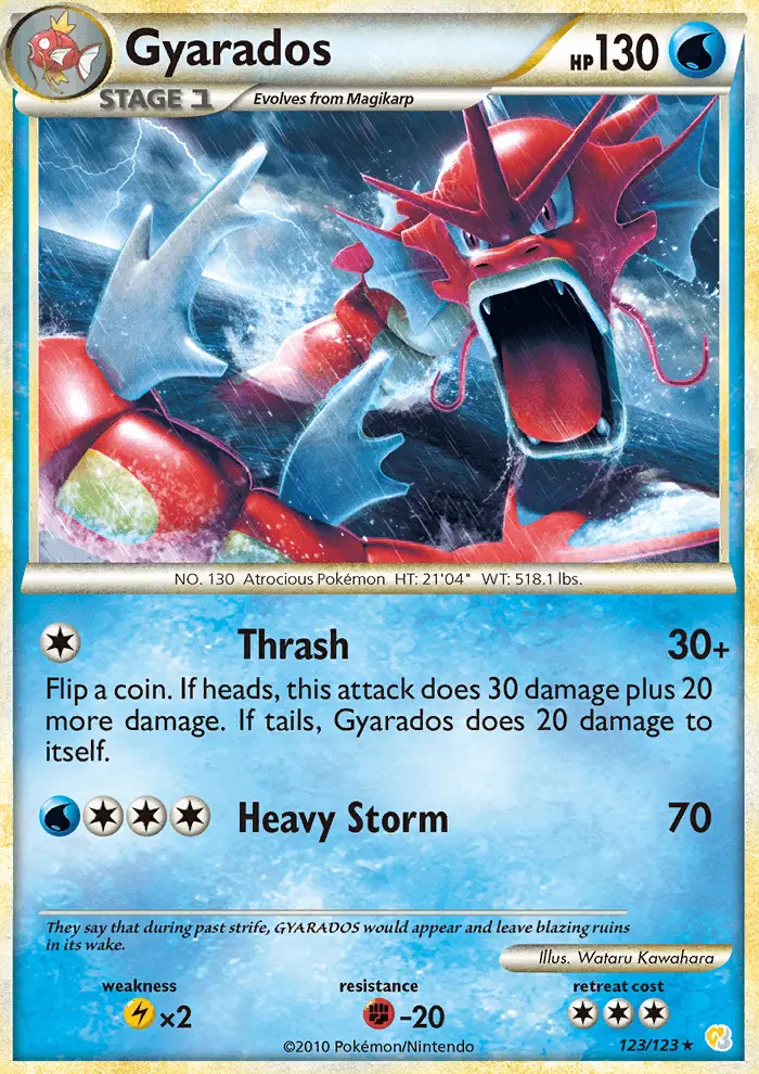 Gyarados 123 card from HeartGold & SoulSilver