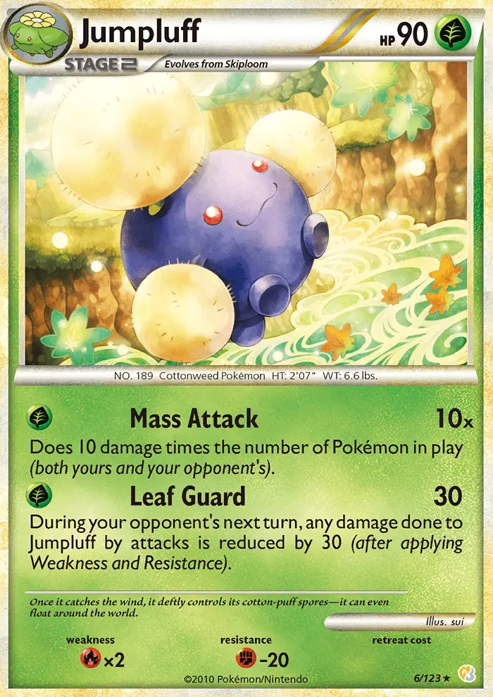 Jumpluff 6 card from HeartGold & SoulSilver