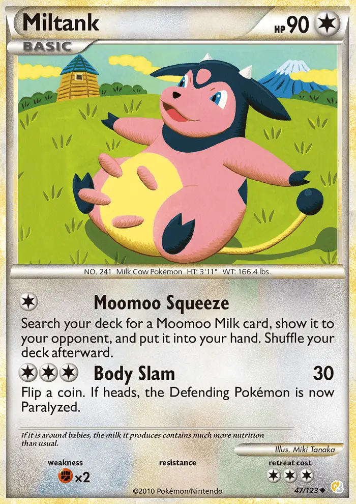 Miltank 47 card from HeartGold & SoulSilver