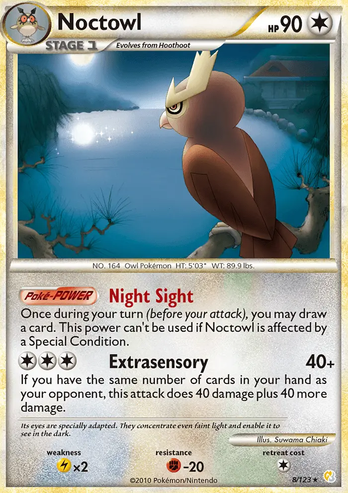 Noctowl 8 — HeartGold & SoulSilver 8, Holofoil finish