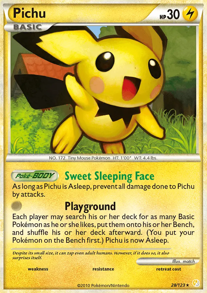 Pichu 28 card from HeartGold & SoulSilver