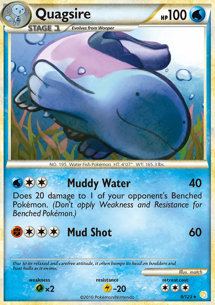 Quagsire 9 — HeartGold & SoulSilver 9, Holofoil finish